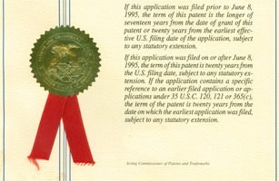 Image of a patent apploication showing our attorneys specialize in patents, copyrights, trademarks and trade secrets